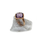 Handmade Amethyst Sterling Silver Ring: Rose Gemstone Jewelry