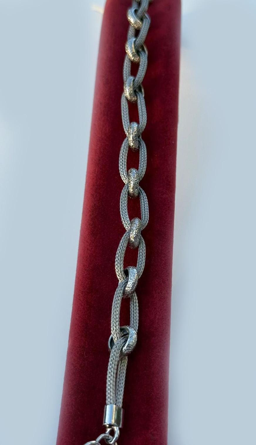 Handcrafted Sterling Silver Interwoven Link Bracelet: Elegant Silver Jewelry