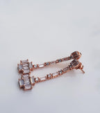 Handmade Genuine Zircon Rose Silver Earring, Handcrafted Zircon Earring Jewelry, Gift for Her