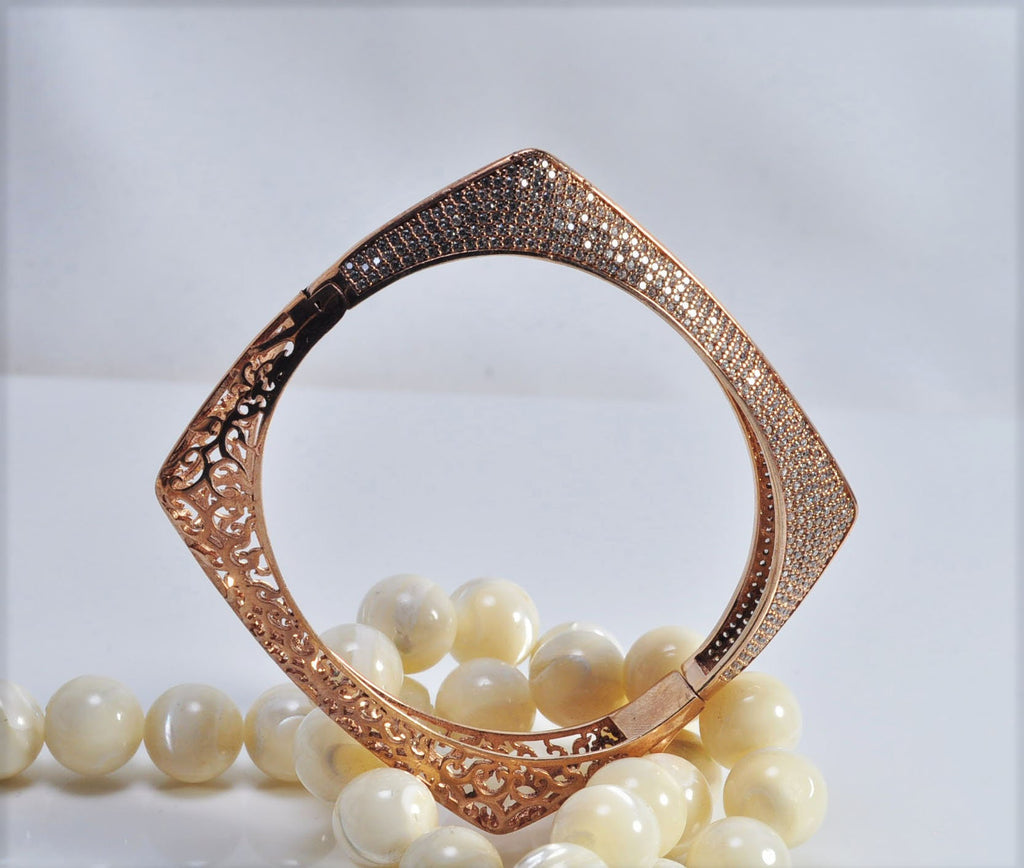Handmade Genuine Zircon Gemstone Rose Silver Bracelet, Zircon Bracelet Jewelry,Handcrafted, Gift For Her, Wedding Gift