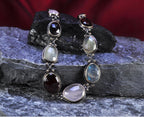 Handcrafted Genuine Rose Quartz  Agate  Aquamarinee  Amethyst Labradorite  Citrine Silver Necklace,Multistone Gemstone Necklace