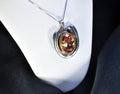 Handmade Genuine Citrine Silver Necklace, Handcrafted Citrine Gemstone Pendant,Gift for Her