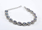 Handmade Genuine Mystic Topaz and Zircon Gemstone Silver Bracelet, Mystic Topaz and Zircon Bracelet Jewelry,Wedding Gift, Anniversary Gift