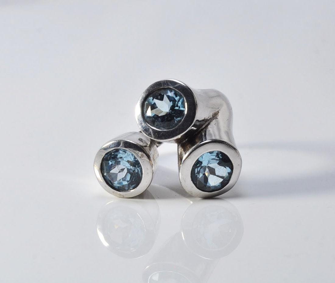 Handmade Aquamarine Ring: 925 Sterling Silver Jewelry Gift