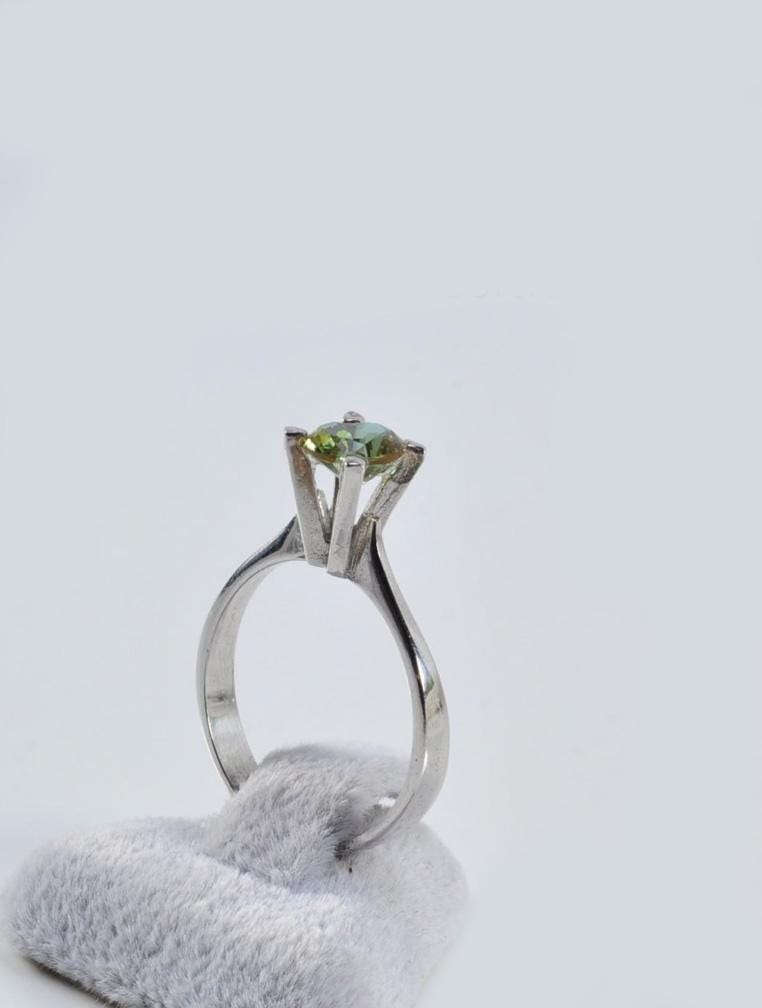 Handmade Color Changing Sultanite Silver Ring: Turkish Gemstone Jewelry