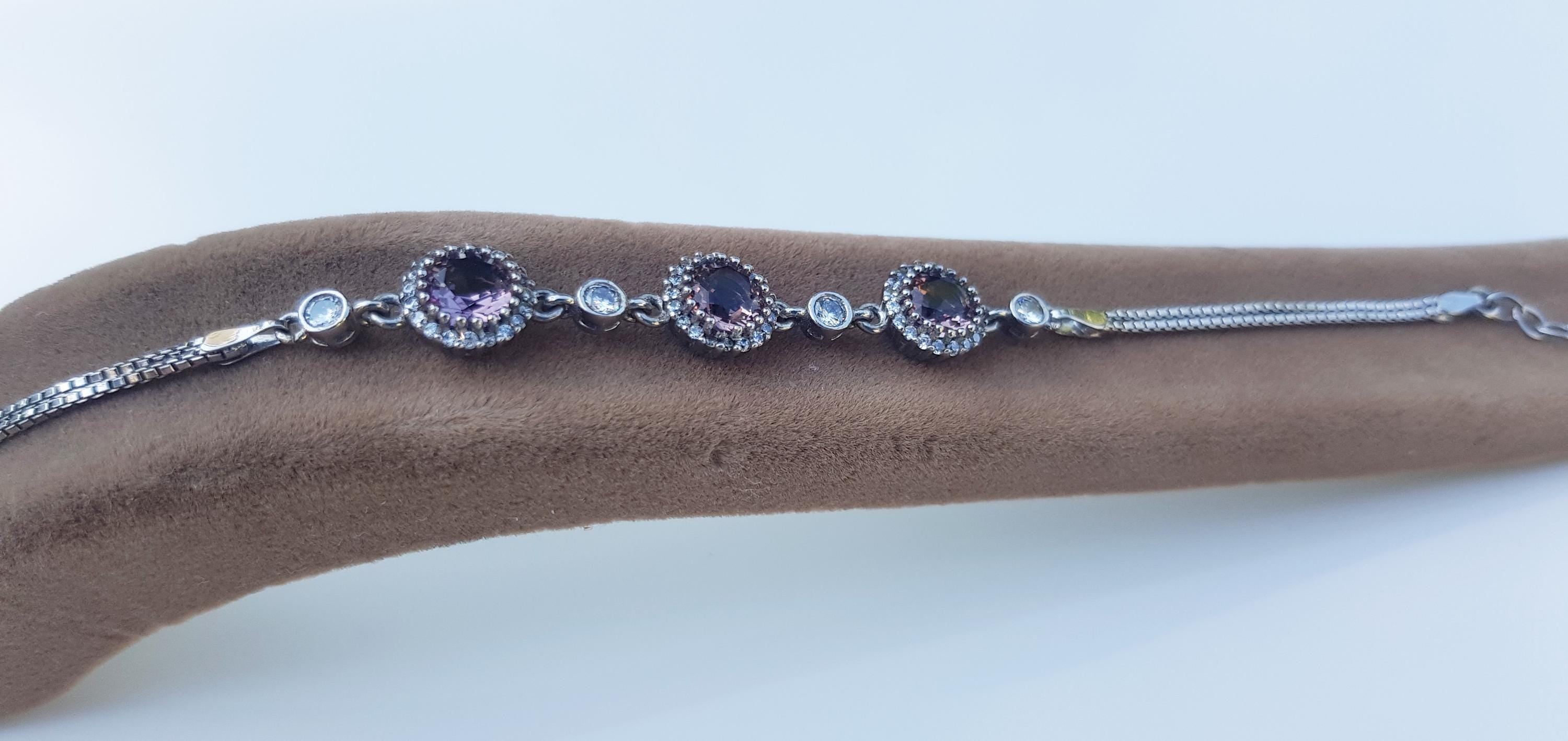 Handmade Color Changing Sultanite Silver Bracelet, Turkish Diaspora Jewelry