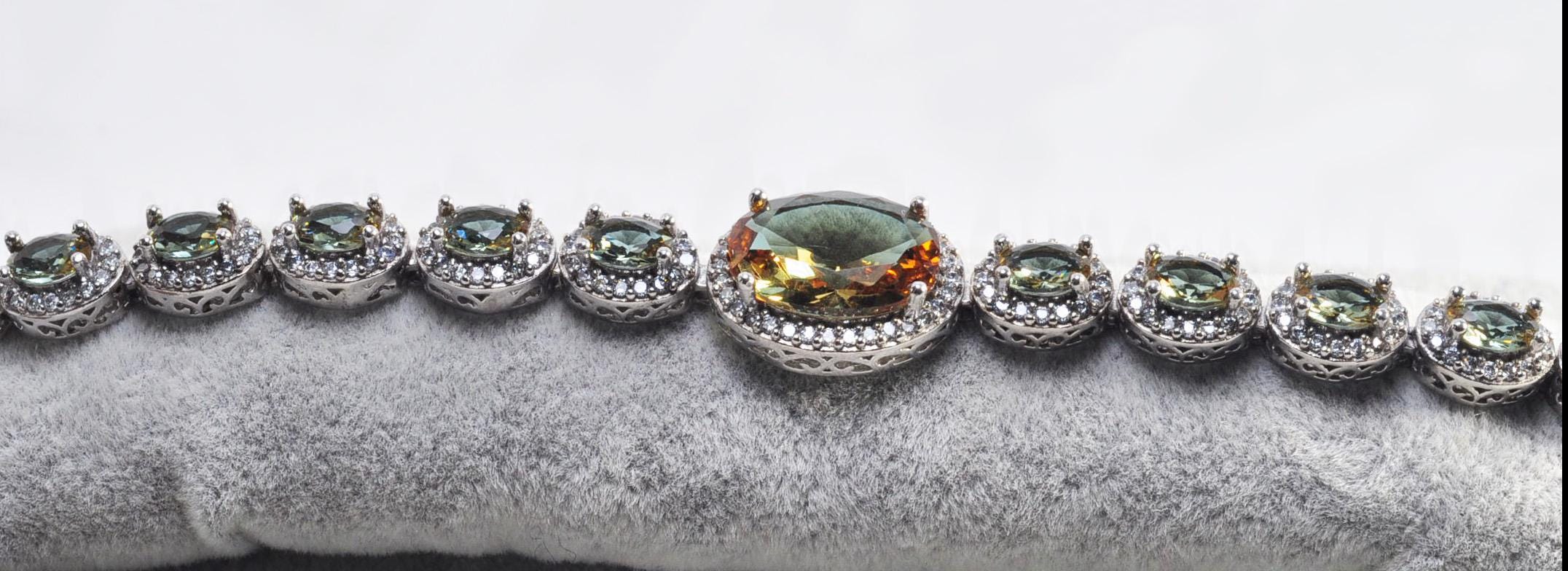 Handmade Color Changing Sultanite Bracelet: Sultanite and Zircon Silver Jewelry