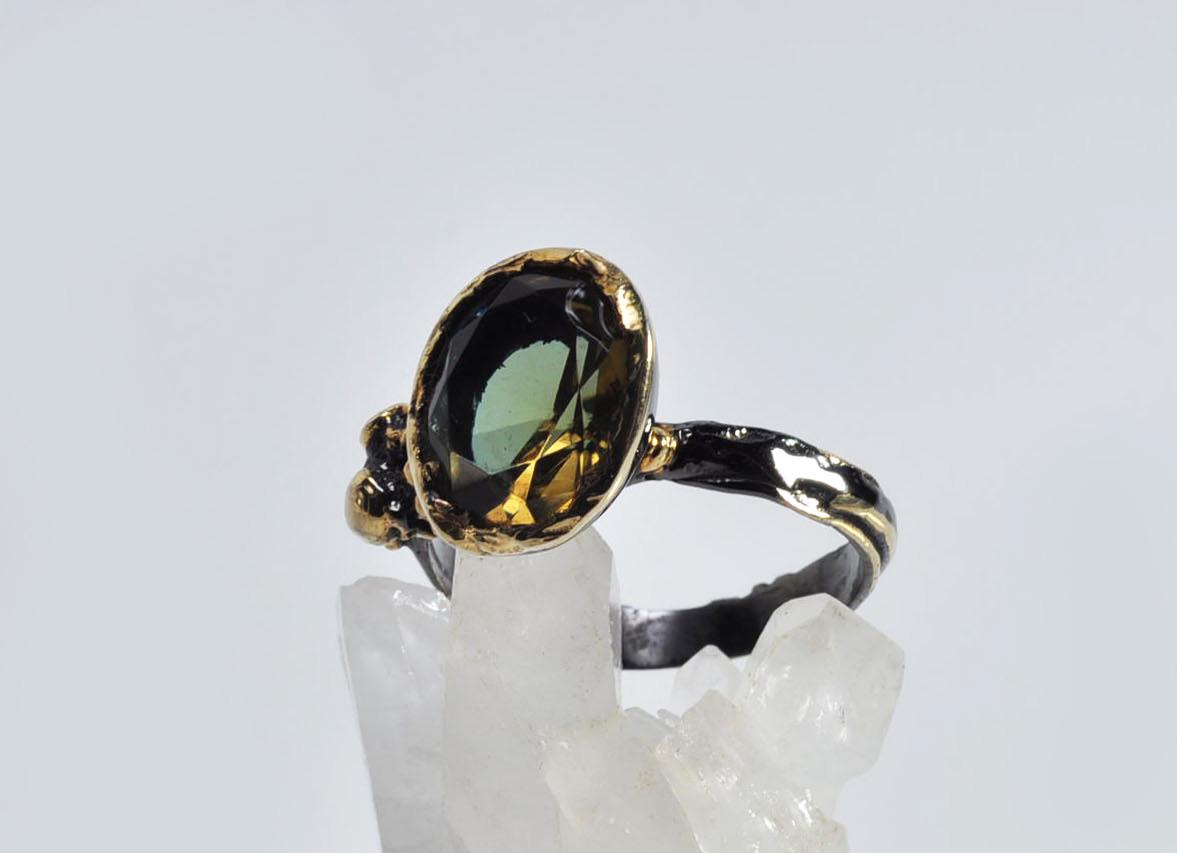 Handmade Color Changing Sultanite Silver Ring: Turkish Gemstone Jewelry