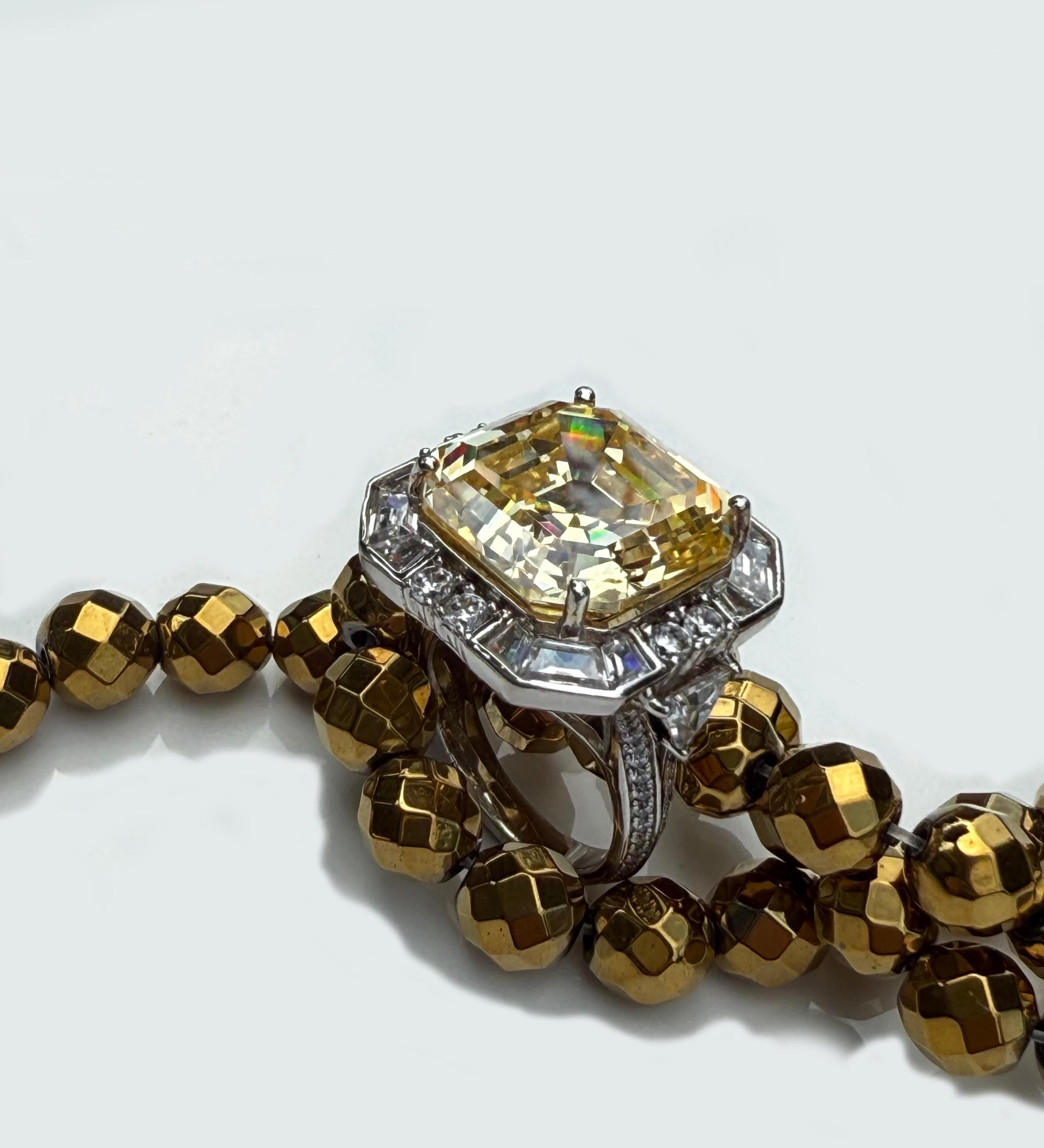 Handmade 925 Sterling Silver Cushion-Cut Citrine & Zircon Ring, Handcrafted Citrine Jewelry,Gift for her