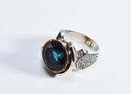 Handmade Sapphire Silver Ring, Handcrafted Sapphire Jewelry, 925 Sterling Silver Band Sapphire Ring,Wedding Ring Gift