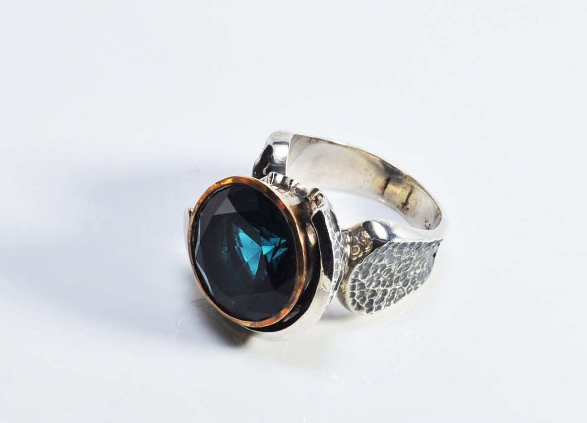 Handmade Sapphire Silver Ring, Handcrafted Sapphire Jewelry, 925 Sterling Silver Band Sapphire Ring,Wedding Ring Gift