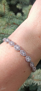 Handmade Genuine Zircon Gemstone Silver Bracelet, Zircon Bracelet Jewelry,Handcrafted, Gift For Her, Wedding Gift