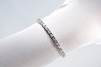 Handmade Baguette Zircon 925 Sterling Silver Bracelet, Wedding Jewelry