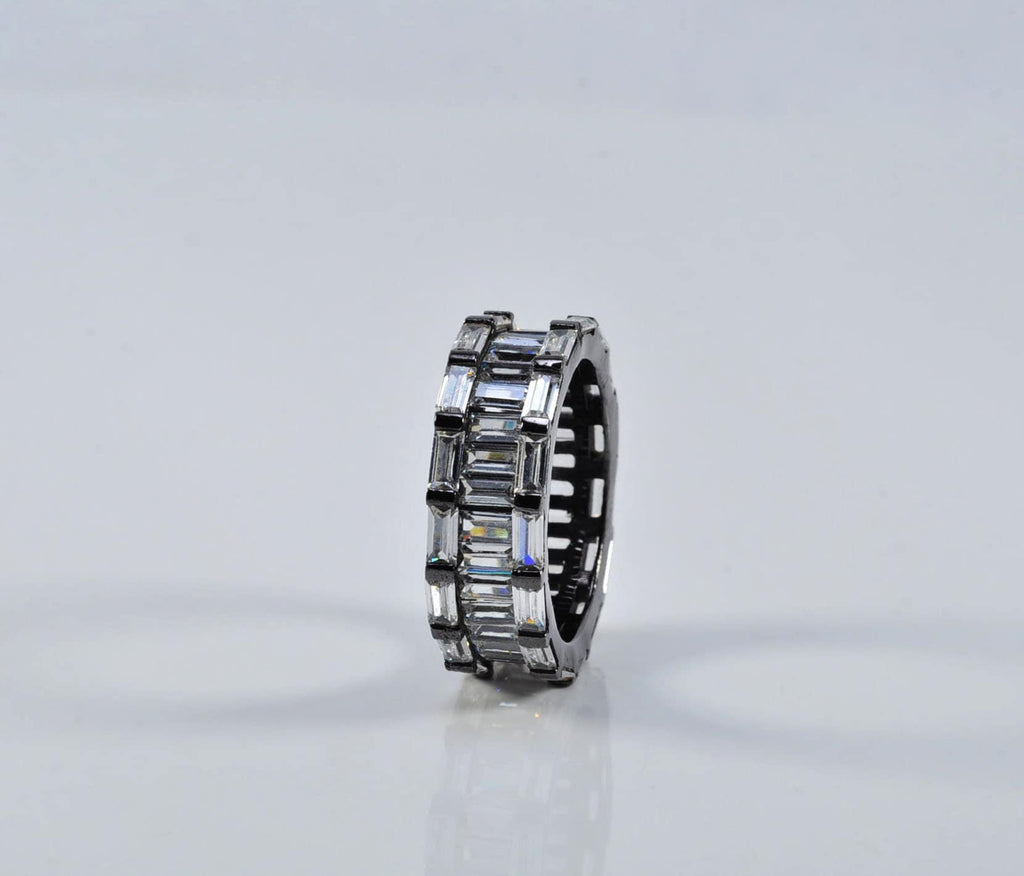 Handmade Zircon Silver Ring, Handcrafted Zircon Jewelry,Wedding Ring Gift, Black Silver Zircon Ring,Gift for her