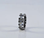 Handmade Zircon Silver Ring, Handcrafted Zircon Jewelry,Wedding Ring Gift, Black Silver Zircon Ring,Gift for her