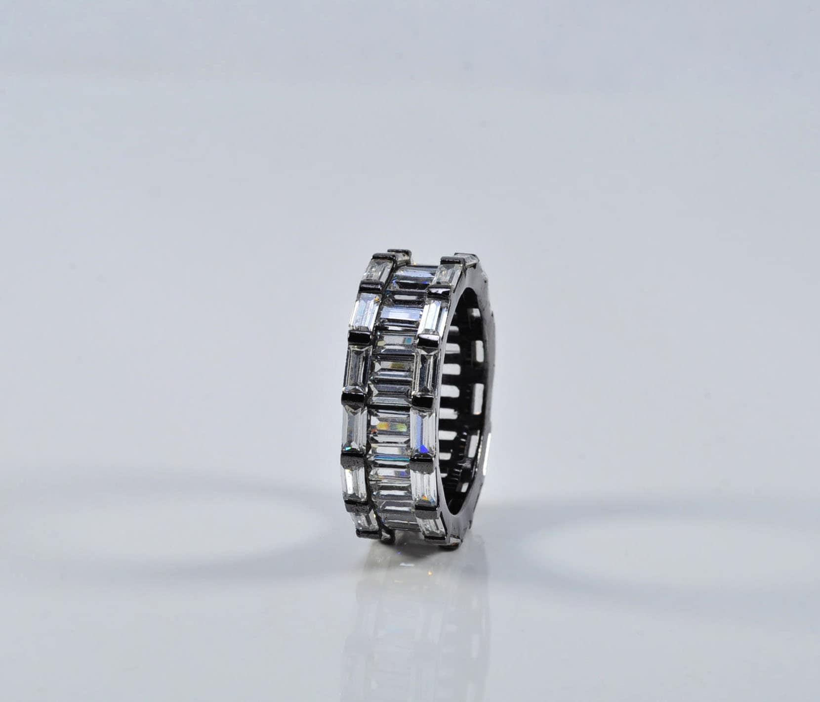 Handmade Zircon Silver Ring, Handcrafted Zircon Jewelry,Wedding Ring Gift, Black Silver Zircon Ring,Gift for her