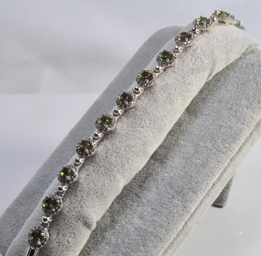 Handmade Genuine Color changing Sultanite and Zircon Gemstone Silver Bracelet, Sultanite Bracelet Jewelry,Handcrafted, Gift For Her