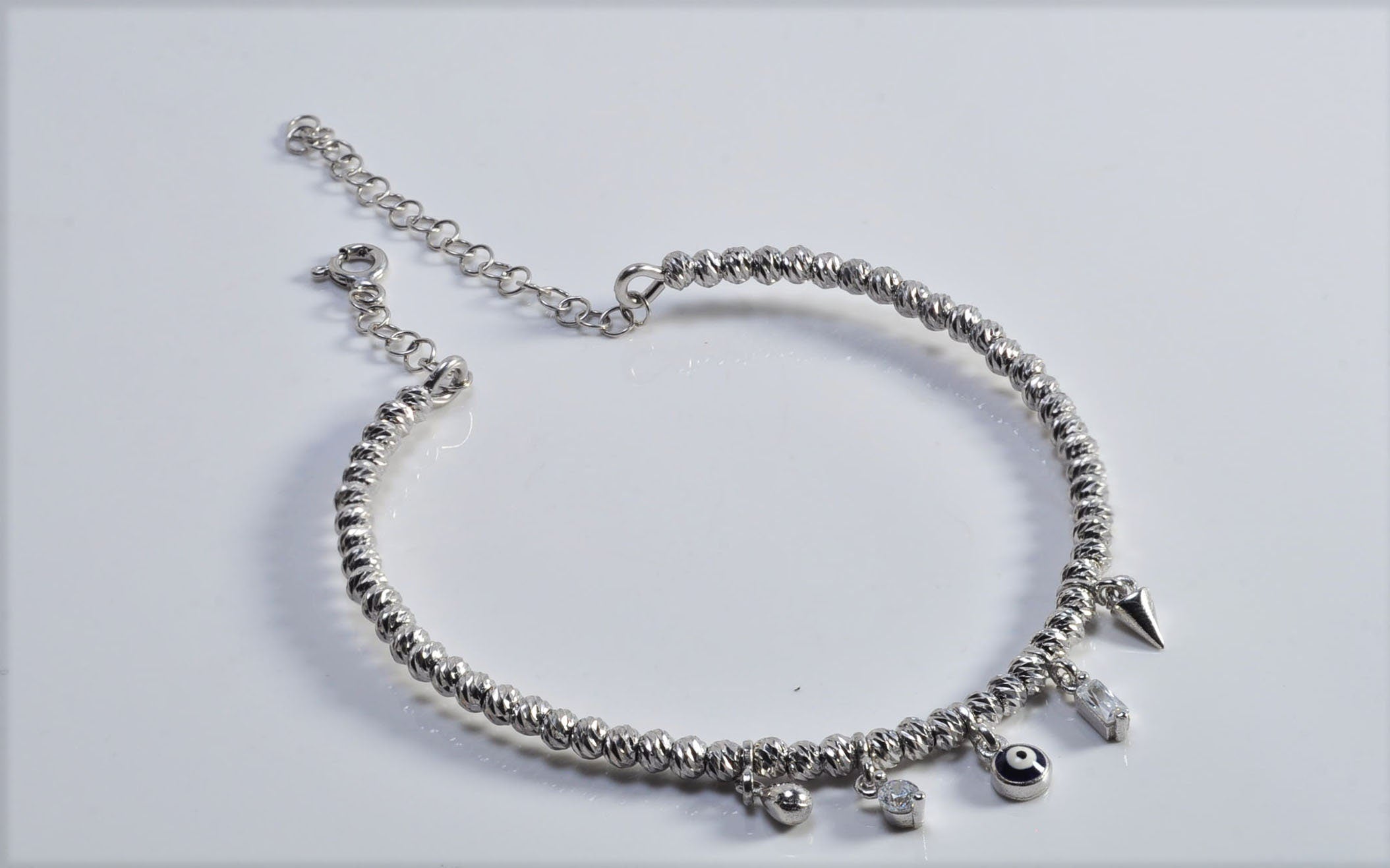 Handmade Genuine Zircon Gemstone Silver Bracelet, Zircon Bracelet Jewelry,Handcrafted, Gift For Her, Wedding Gift