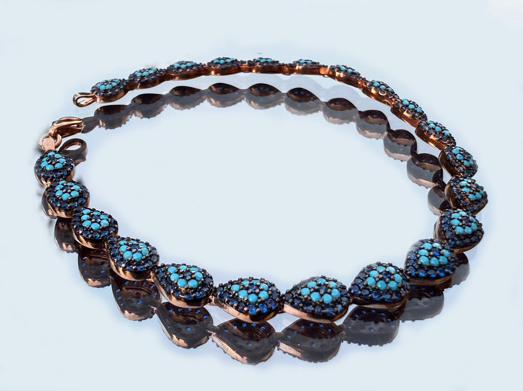 Handmade Neon Apatite Gemstone Bracelet: Rose Silver Jewelry