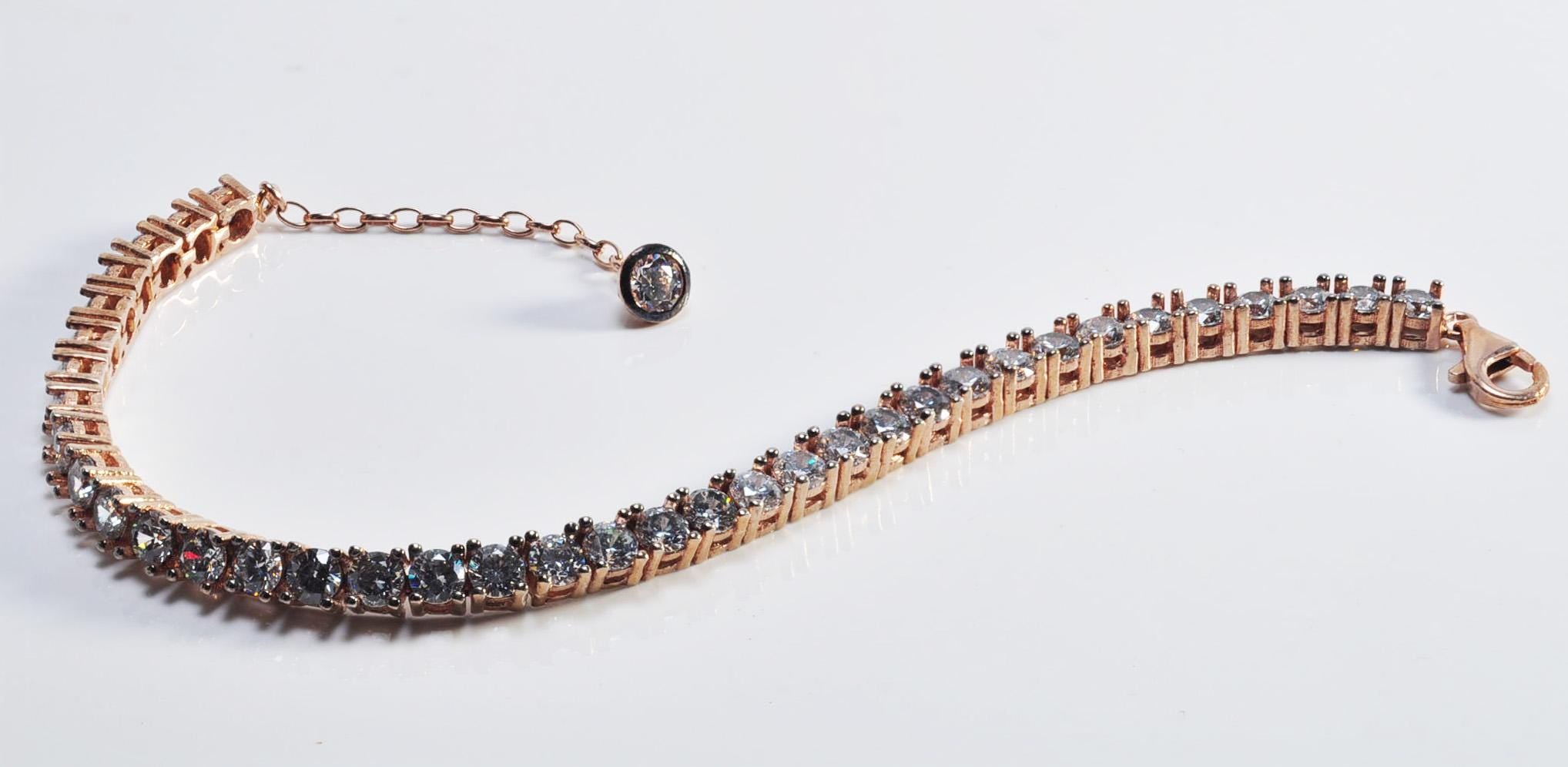 Handmade Genuine Zircon Gemstone Rose Silver Bracelet, Zircon Bracelet Jewelry,Handcrafted, Gift For Her, Wedding Gift