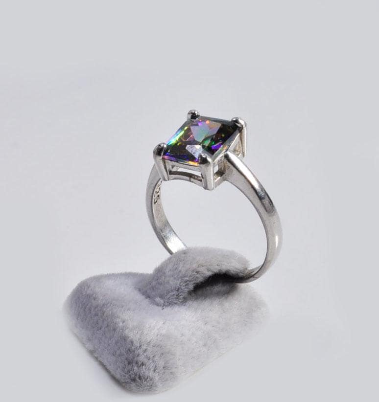 Handmade Genuine Mystic Topaz Silver Ring, Mystic Topaz Sterling Silver Jewelry,Mystic Topaz Gemstone Ring,Anniversary Ring Gift for Her