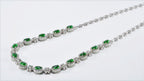 Handmade Emerald & Zircon 925 Sterling Silver Necklace