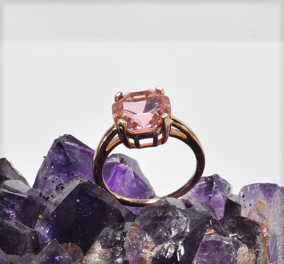 Handmade Rose Quartz Silver Ring, Handcrafted Rose Quartz Jewelry,Wedding Ring Gift, Rose Silver Rose Quartz Ring,Gift for her