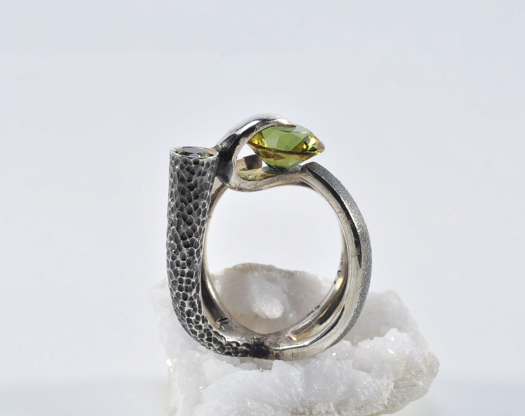 Handmade Color Changing Sultanite Silver Ring, Handcrafted Sultanite Jewelry,Wedding Ring Gift, Sultanite Anniversary Ring,Gift for Her