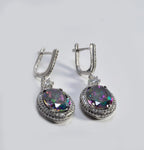 Enchanted Mystic Topaz and Zircon Earrings in 925 Sterling Silver,Handcrafted Mystic Topaz Gemstone Earring Gift for her