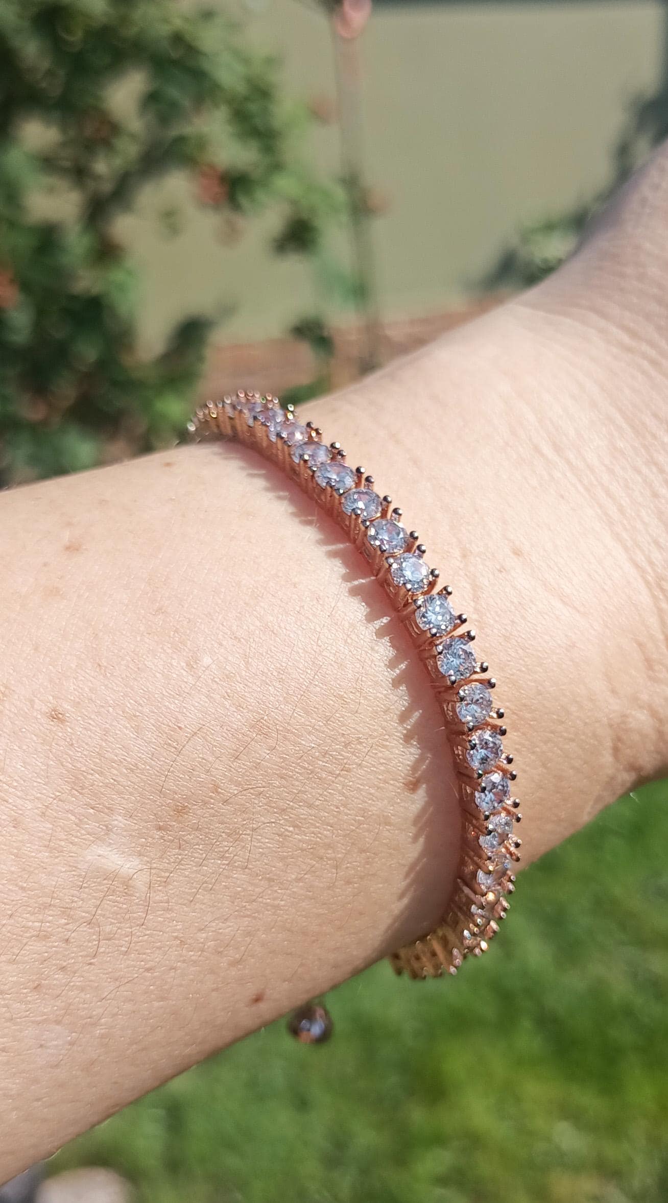 Handmade Genuine Zircon Gemstone Rose Silver Bracelet, Zircon Bracelet Jewelry,Handcrafted, Gift For Her, Wedding Gift