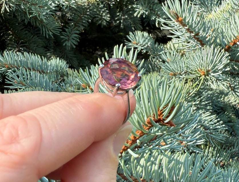 Handmade Sultanite Silver Ring: Color Changing Gemstone Jewelry