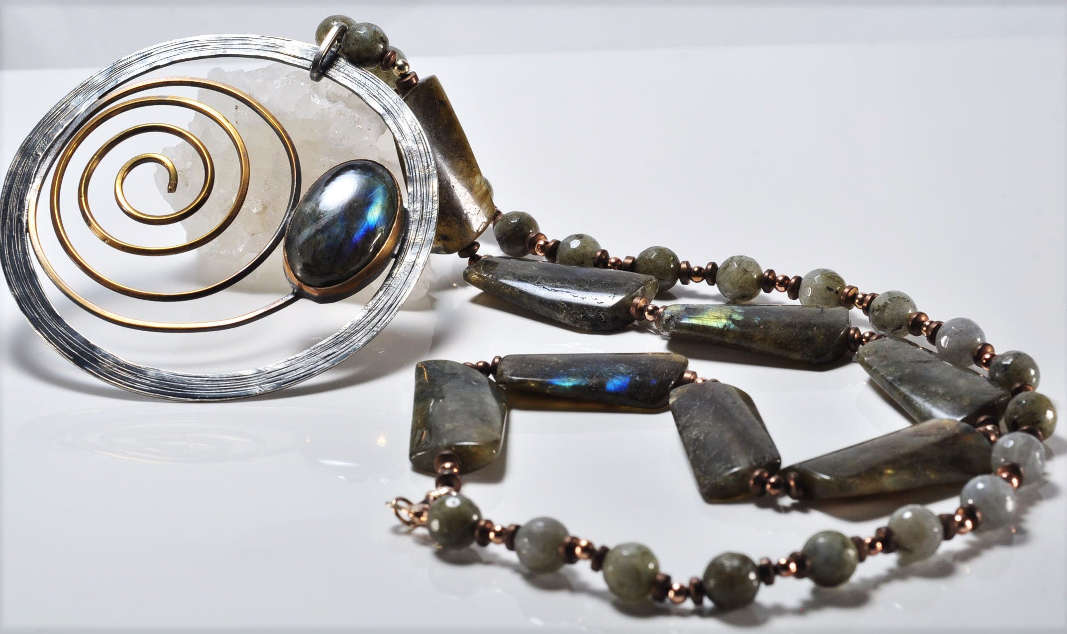 Handmade Labradorite  Silver Necklace,925 Sterling Silver Genuine Authentic Necklace, Labrodorite  Gemstone Jewelry Gift for Her