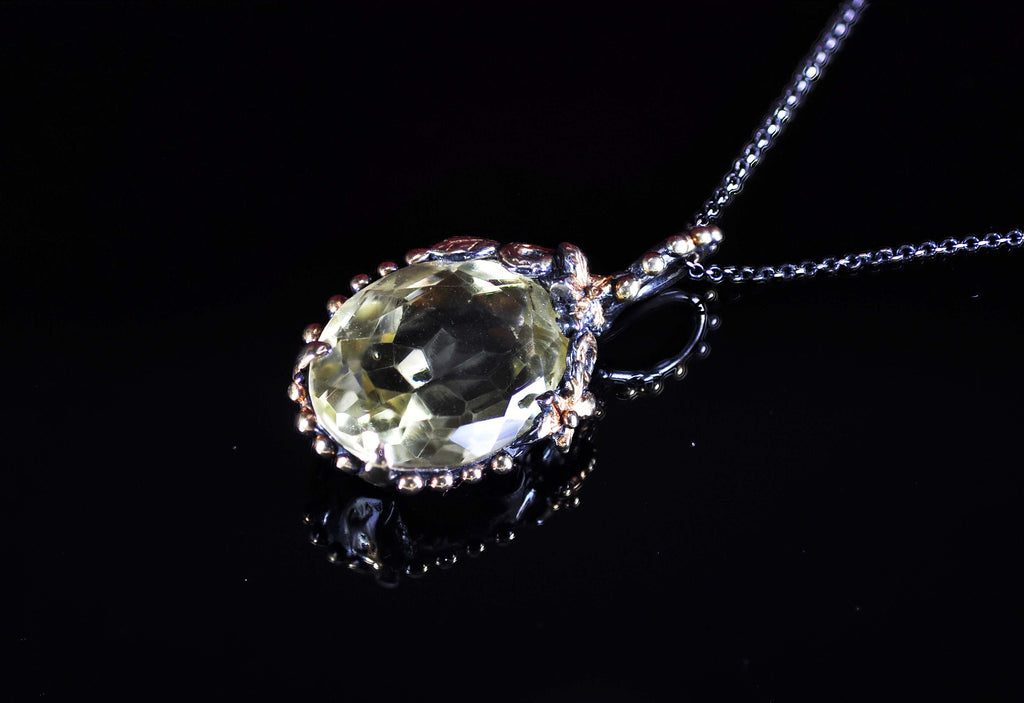 Topaz Silver Necklace,Handmade 925 Sterling Silver Genuine Authentic Necklace,Topaz Gemstone Jewelry Gift for Her