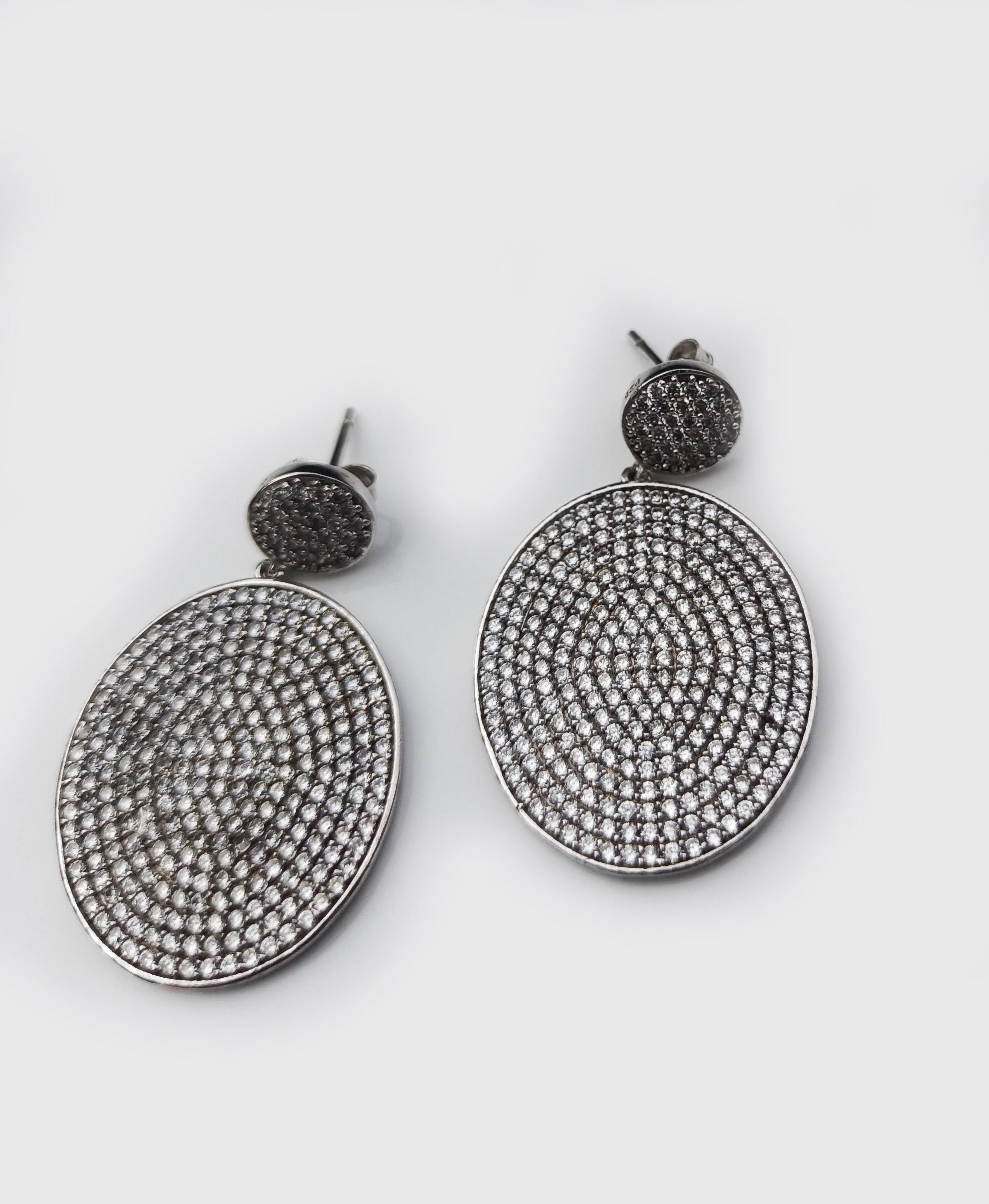 Handmade Sterling Silver Zircon Earrings: 925 Silver Jewelry