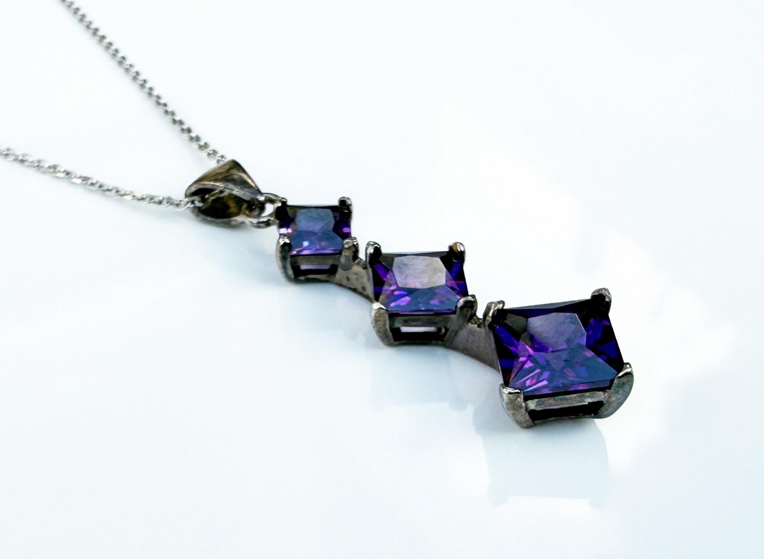 Handmade Amethyst 925 Sterling Silver Necklace: Gemstone Jewelry
