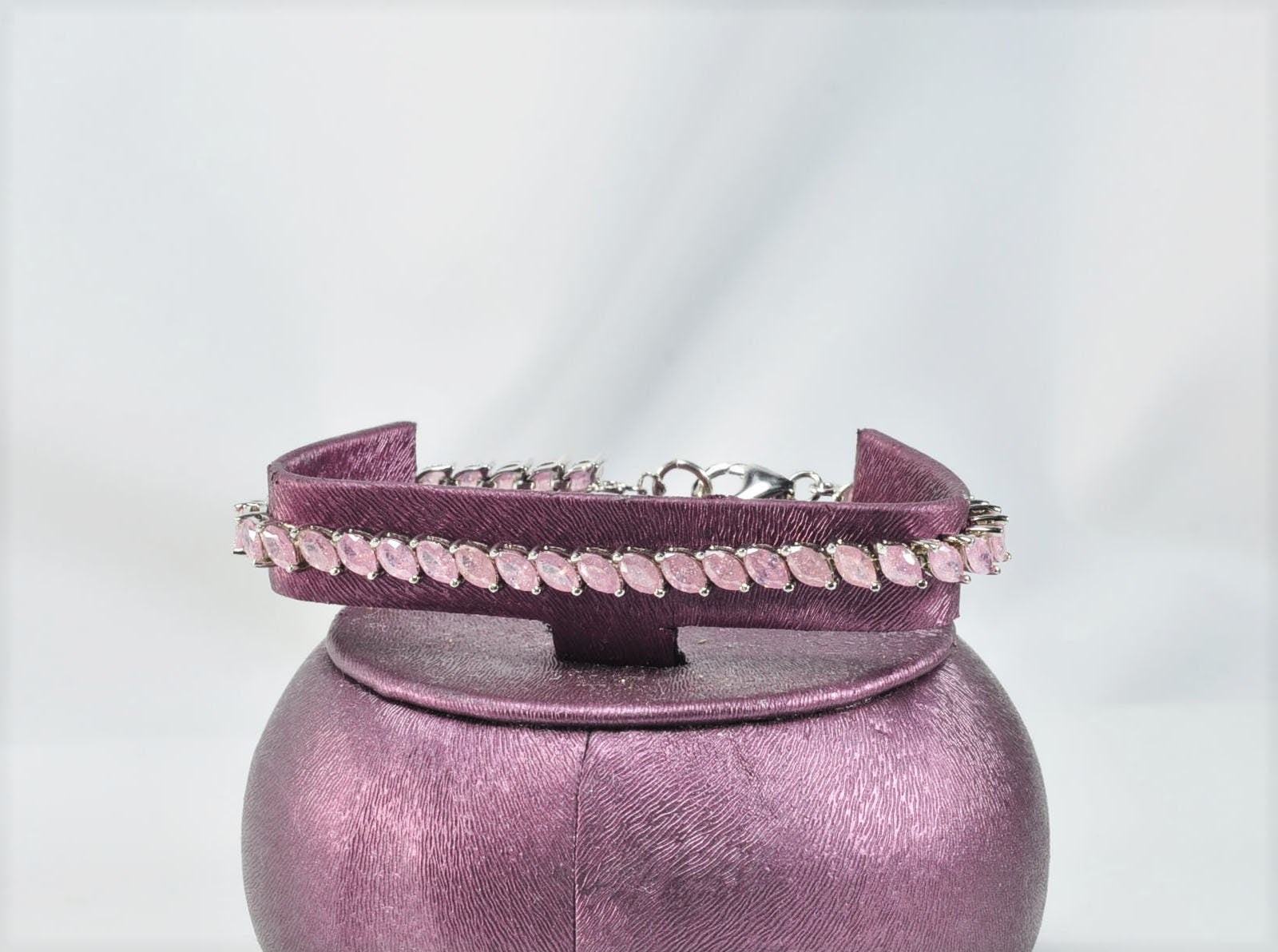 Handmade Sterling Silver Rose Quartz Bracelet, Gemstone Jewelry