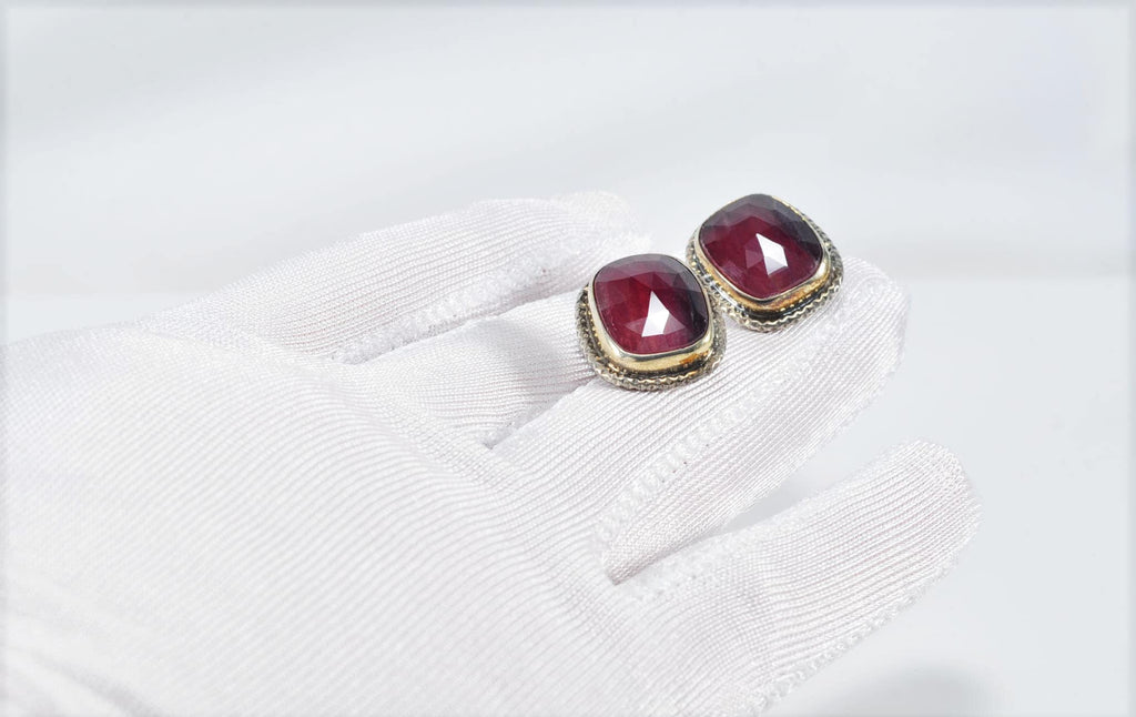 Handmade Genuine Natural Ruby Silver Earring,Ruby Earring Jewelry,Handcrafted Earring Gift for Her