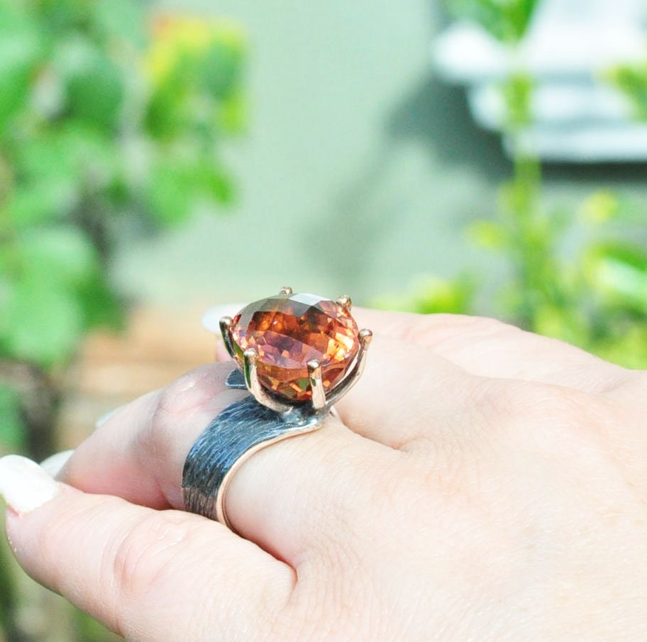Handmade Color Changing Sultanite Silver Ring: Turkish Gemstone Jewelry