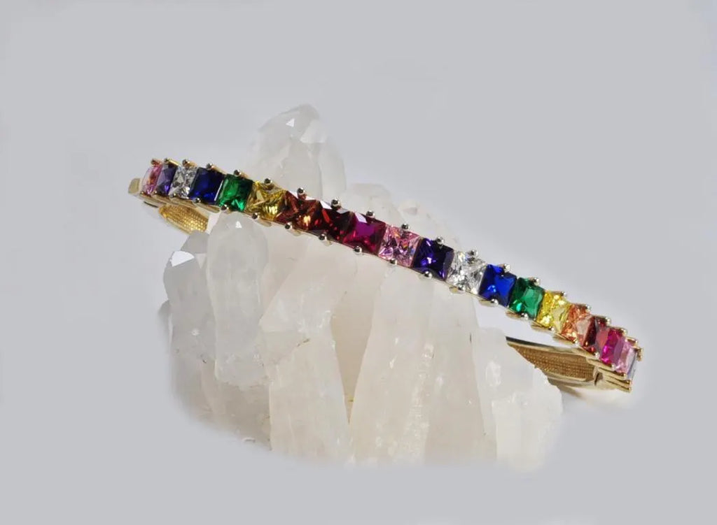 Rainbow Zircon Gemstone Bracelet – Unique Handmade Sterling Silver Jewelry