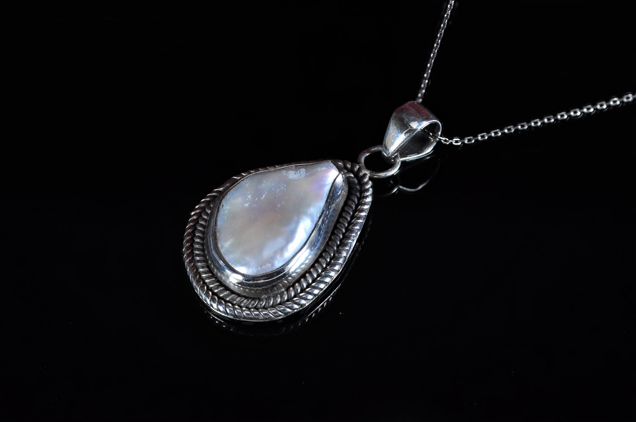 Handmade Pearl Necklace – 925 Sterling Silver Genuine Natural Gemstone Pendant Jewelry Gift for Her