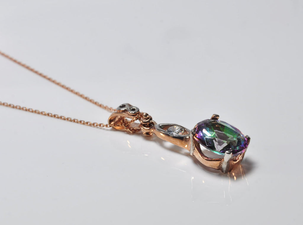 Handmade Mystic Topaz Sterling Silver Necklace: Gemstone Jewelry