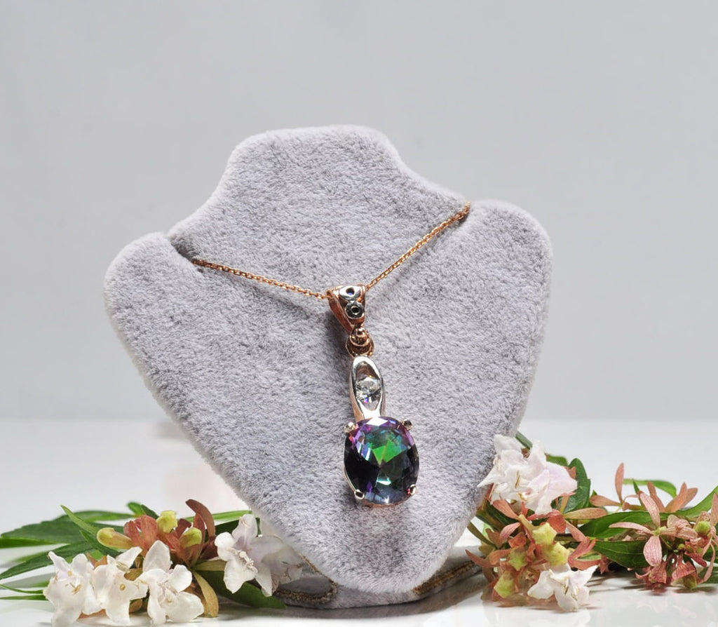 Handmade Mystic Topaz Sterling Silver Necklace: Gemstone Jewelry