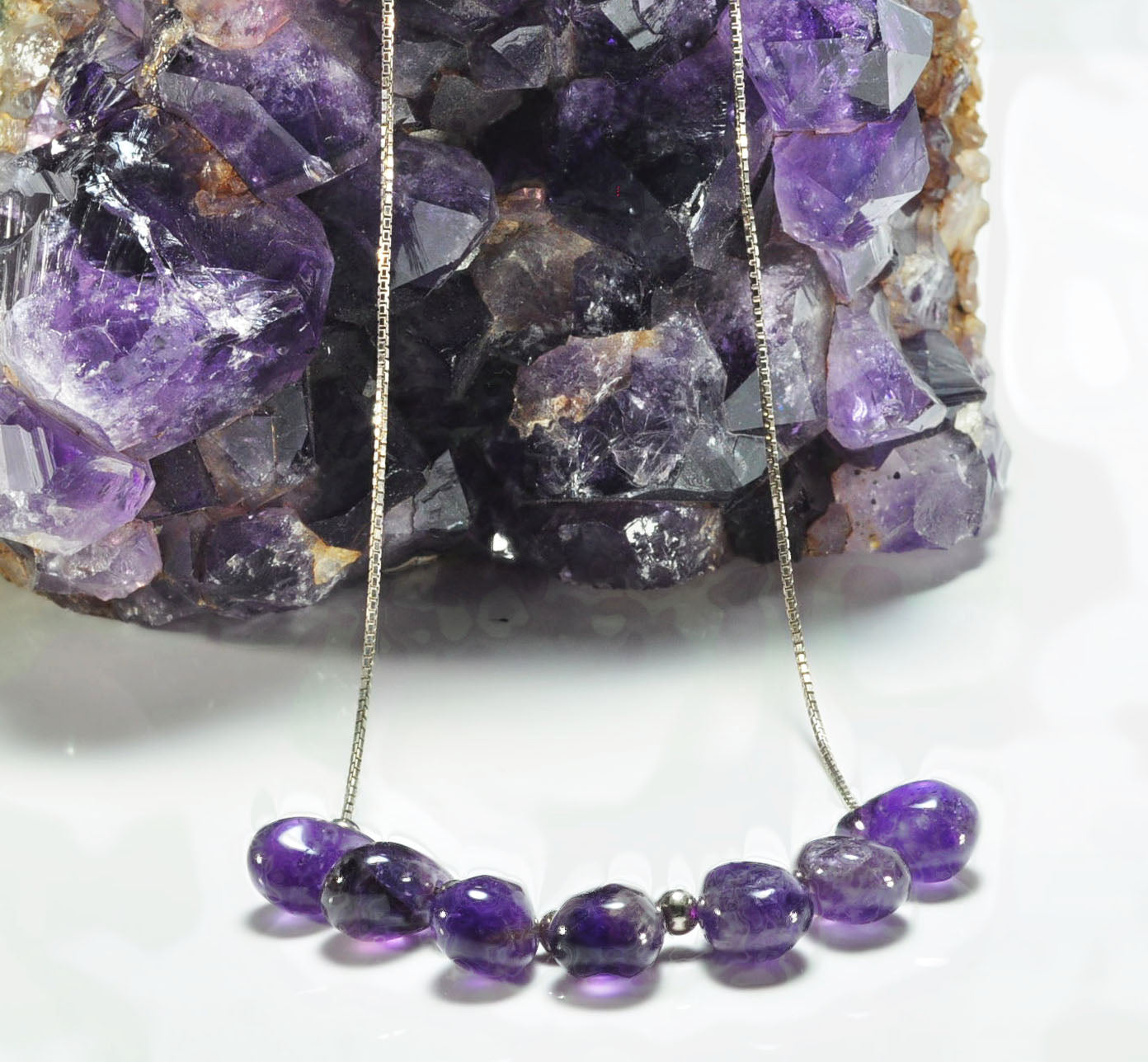 Handmade Amethyst Necklace – 925 Sterling Silver Genuine Gemstone Jewelry Gift for Her