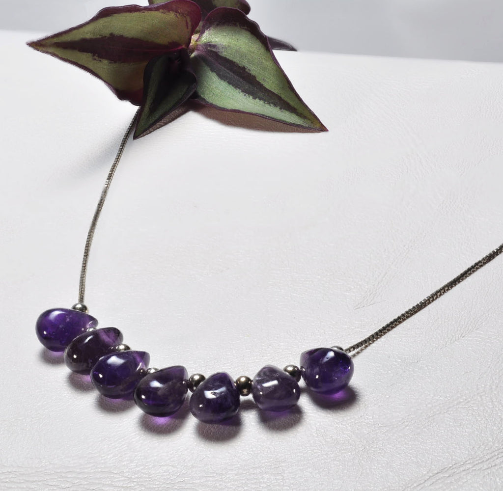 Handmade Amethyst Necklace – 925 Sterling Silver Genuine Gemstone Jewelry Gift for Her