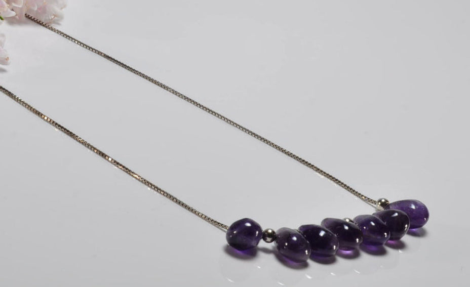 Handmade Amethyst Necklace – 925 Sterling Silver Genuine Gemstone Jewelry Gift for Her