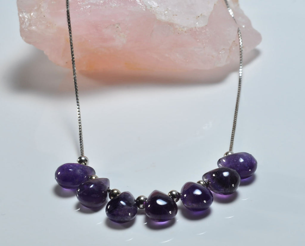 Handmade Amethyst Necklace – 925 Sterling Silver Genuine Gemstone Jewelry Gift for Her