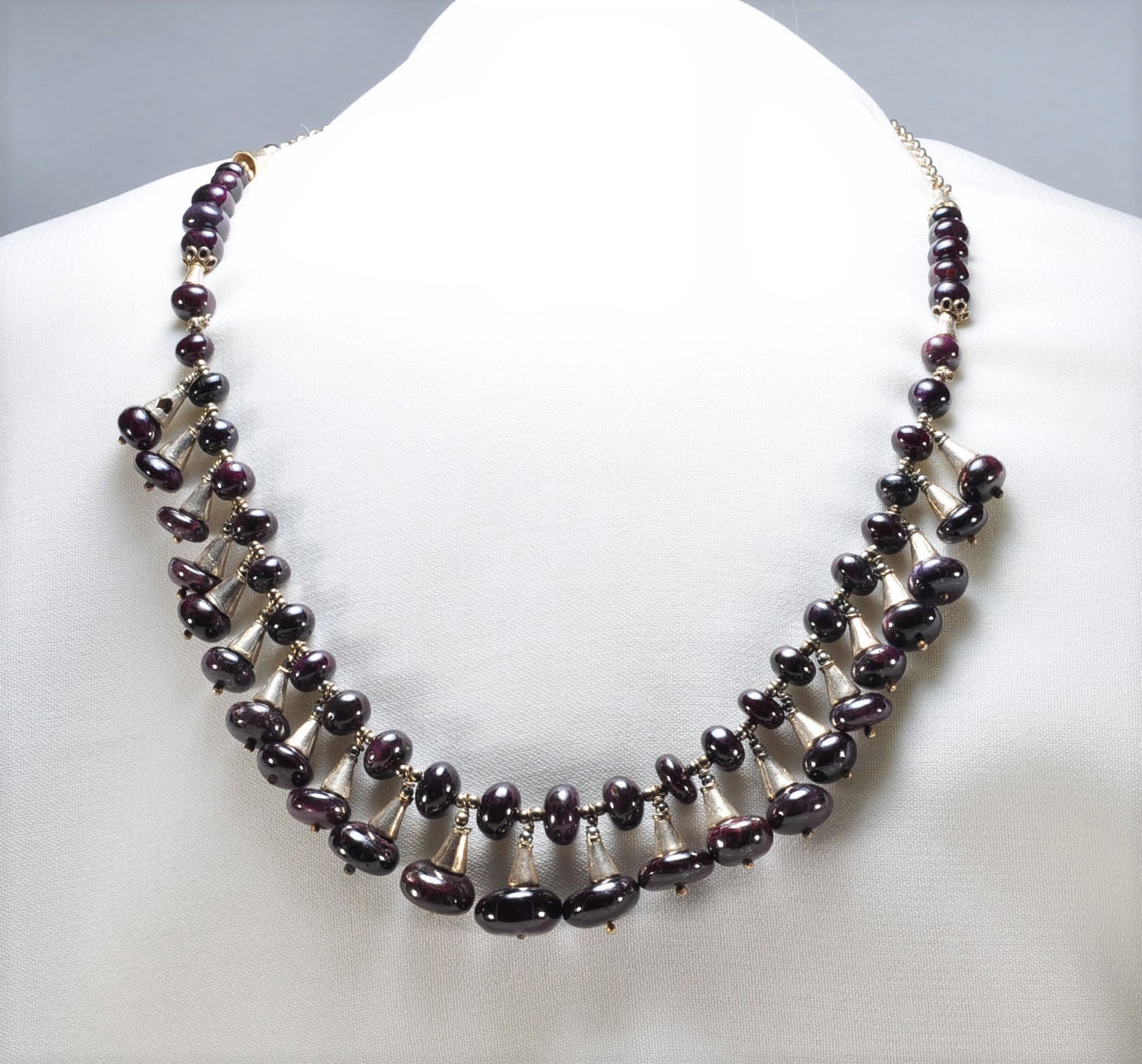 Handmade Garnet Necklace – 925 Sterling Silver Genuine Gemstone Jewelry Gift for Her