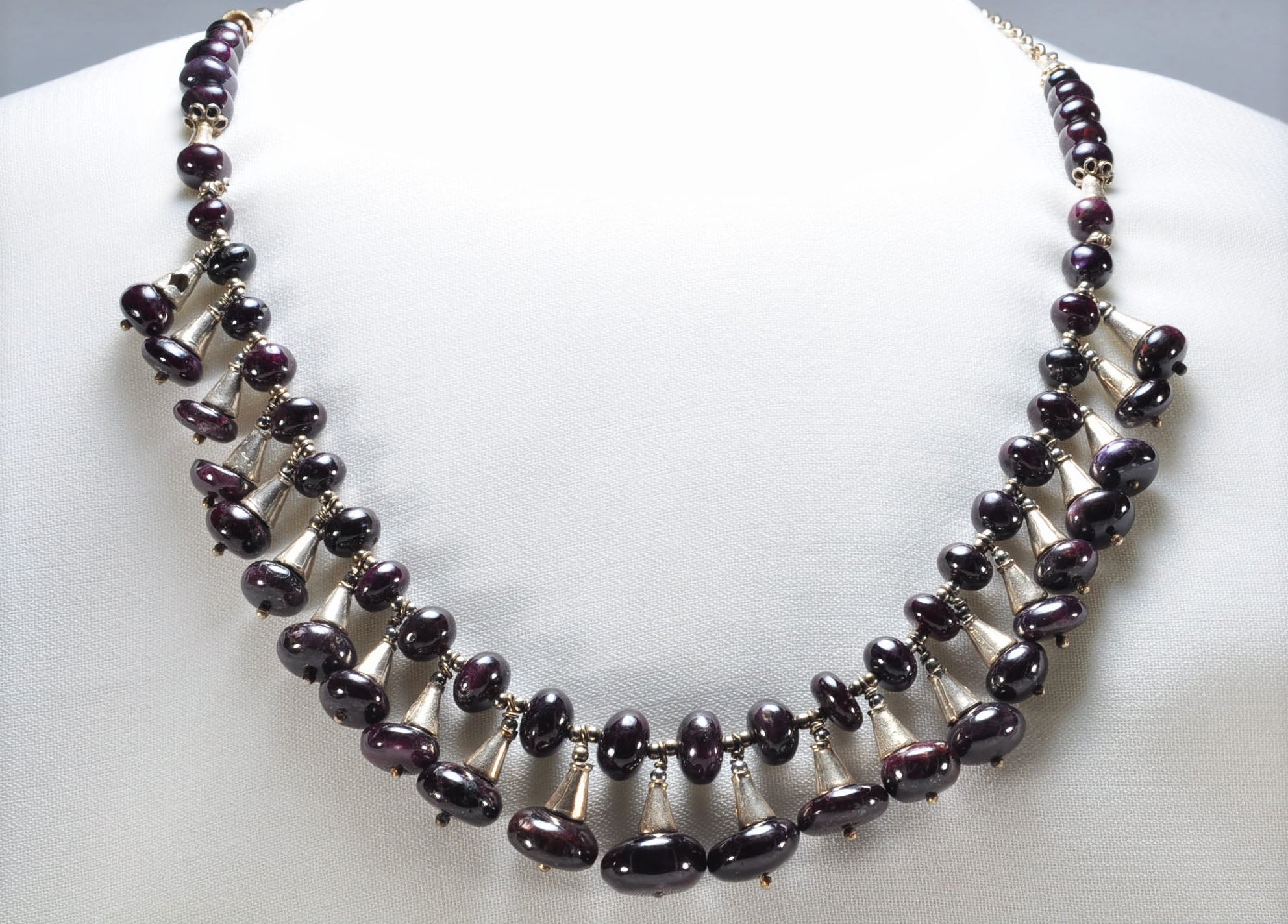 Handmade Garnet Necklace – 925 Sterling Silver Genuine Gemstone Jewelry Gift for Her