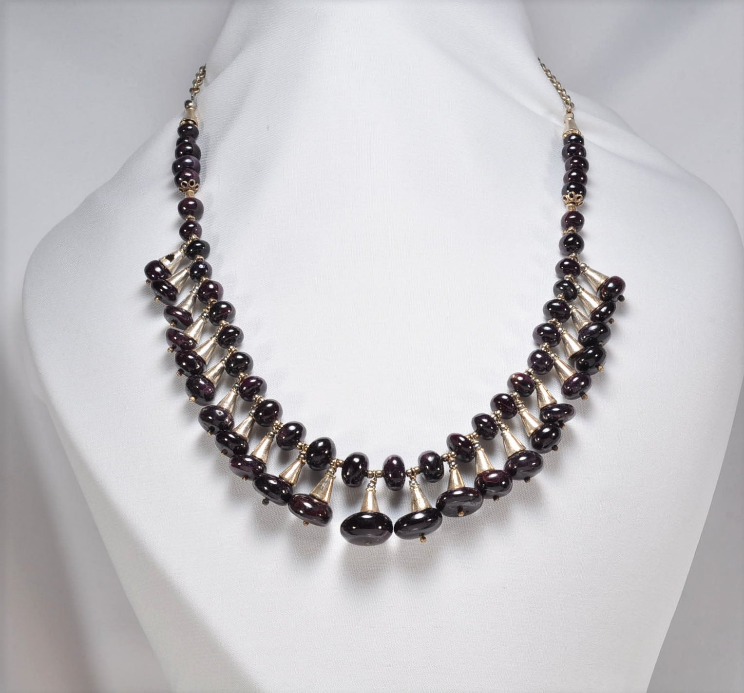 Handmade Garnet Necklace – 925 Sterling Silver Genuine Gemstone Jewelry Gift for Her