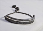 Elegant Black Silver Zircon Bracelet – Unique Handmade Gemstone Jewelry